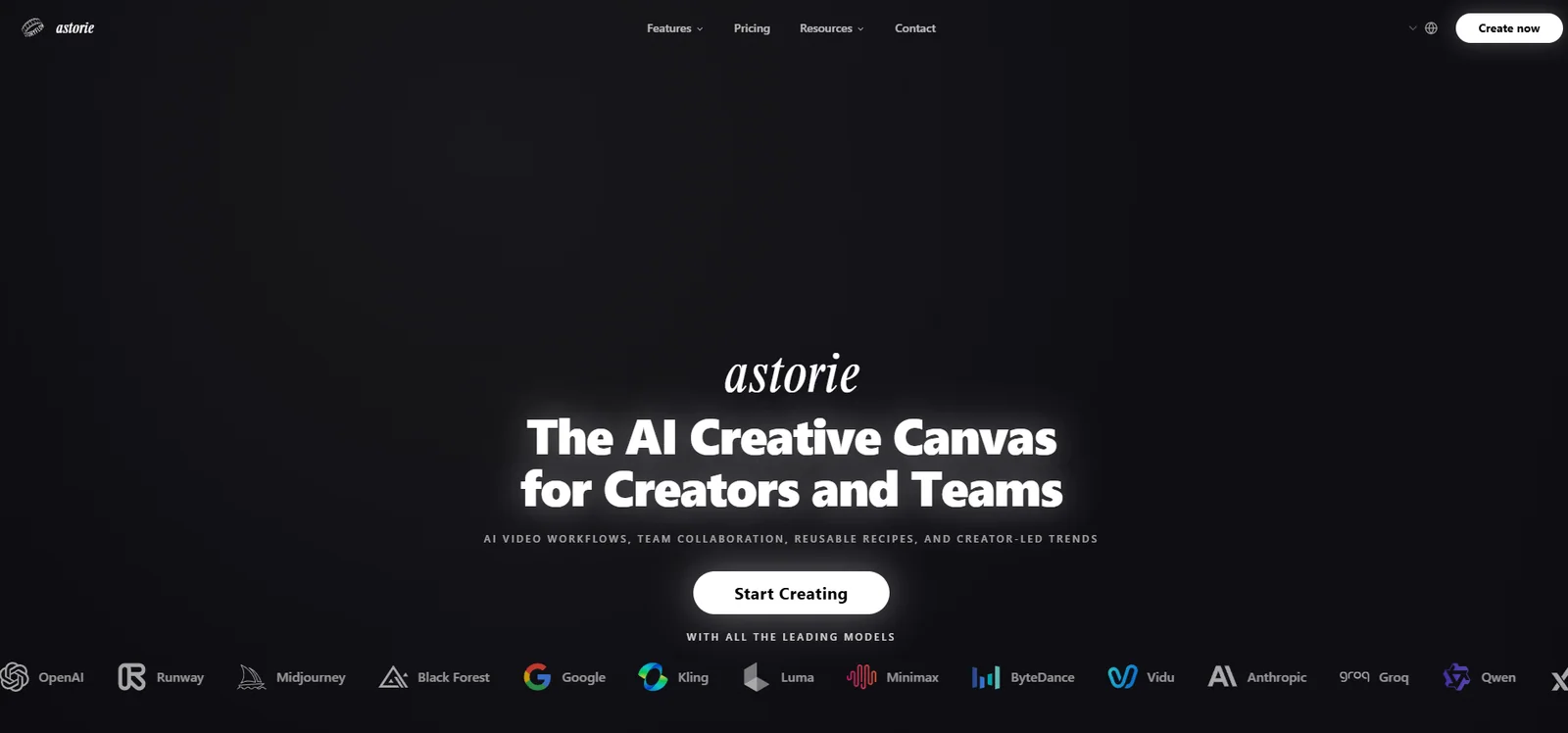 Astorie's video-first node canvas with a sequence exported as an editable timeline
