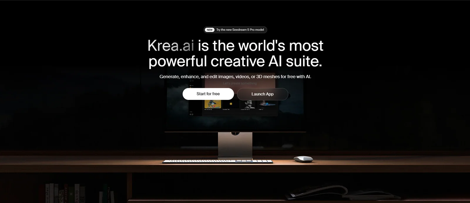 Krea's real-time AI canvas rendering a sketch into a finished image as it is drawn