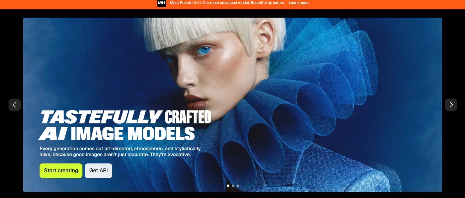 Recraft's vector-native AI design tool showing brand kit and SVG generation